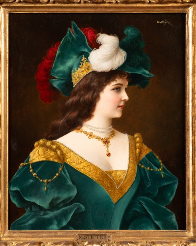 Paintings & Drawings  - Moritz Stifter (1857-1905), Woman Portrait  