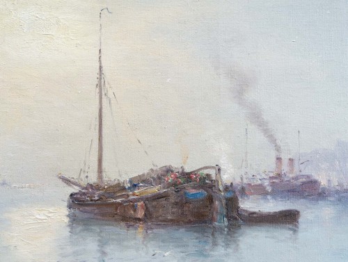 Paintings & Drawings  - Marie Joseph Clavel (1850 - 1923) said Iwill - Morning Mist Effect in Dordrecht