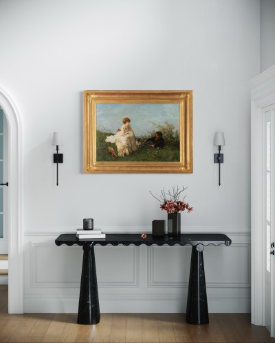 Tableaux et dessins Tableaux XIXe siècle - Ferdinand Heilbuth (1826-1889), Le repos dans la campagne