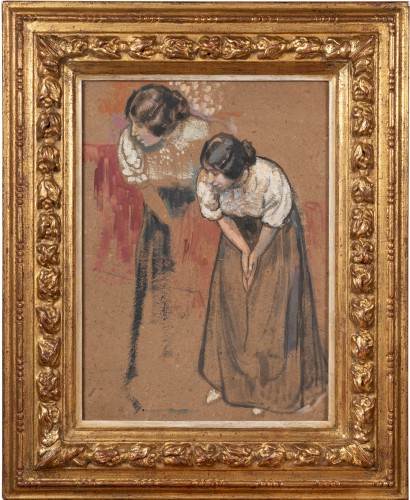 Georges Lemmen (1865 – 1916), étude de deux figures féminines - Tableaux et dessins Style 