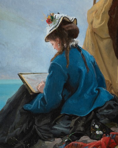 Auguste BACHELIN (1830-1890) Sur l'Alpe - Paintings & Drawings Style 