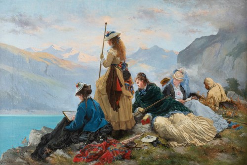 19th century - Auguste BACHELIN (1830-1890) Sur l'Alpe