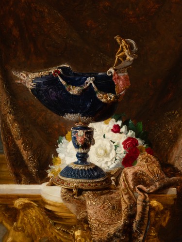 Blaise Alexandre Desgoffe (1830-1901) - Objets du Louvre La Nef en Lapis-Lazuli - Paintings & Drawings Style 
