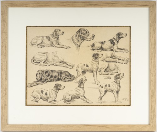 Georges-Fréderic Rötig (1873-1961) - Etude de Chiens