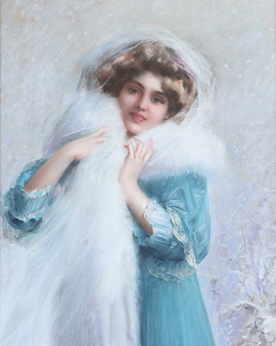 Delphin Enjolras (1865-1943) - Allegorie de l"hiver - Tableaux et dessins Style 