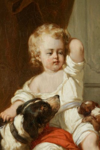 Paintings & Drawings  - Joseph Beaume ( 1796-1885 ) - Young boy and girl