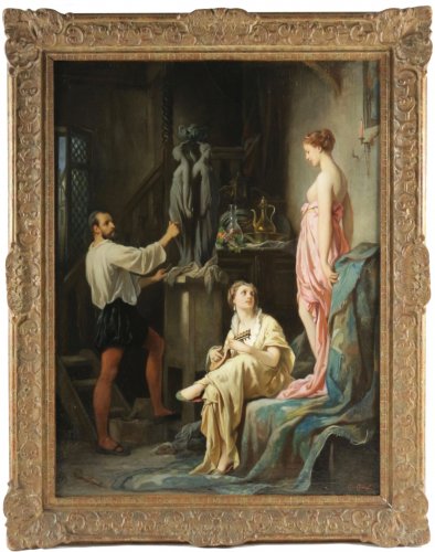 Charles Camille CHAZAL (1825-1875) - Le sculpteur Germain Pilon dans son atelier