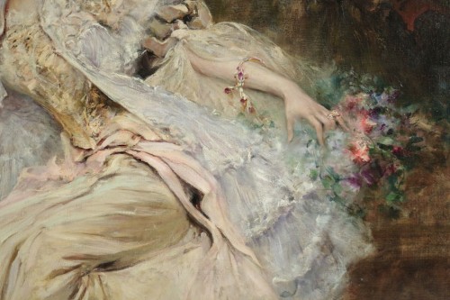 Georges-Jules-Victor CLAIRIN (1843-1919) - Femme à la mantille - Segoura Fine Art