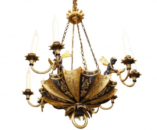 Lustre en bois d'époque Directoire