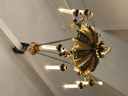 Luminaires Lustre - Lustre en bois d'époque Directoire