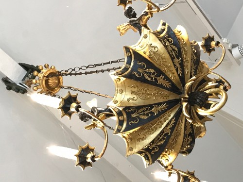 XVIIIe siècle - Lustre en bois d'époque Directoire