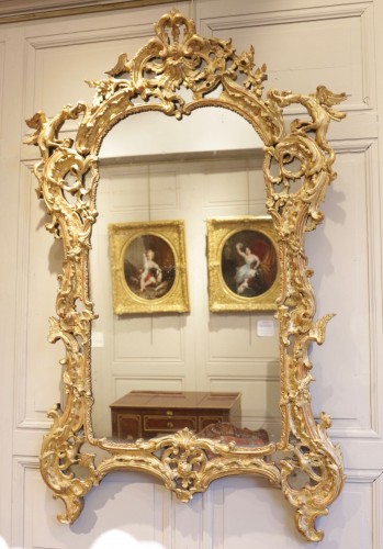 A French Rgence Giltwood Mirror - Mirrors, Trumeau Style French Regence