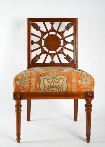 XVIIIe siècle - Suite de quatre chaises basses d'époque Lous XVI estampille Georges Jacob