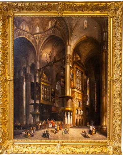  Louis-Désiré THIENON (1812- Après 1881) - Intérieur de la cathédrale de Milan 