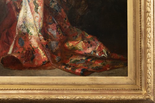 Charles MONGINOT (1825- 1900) - Nature morte au tapis sur une console - Segoura Fine Art