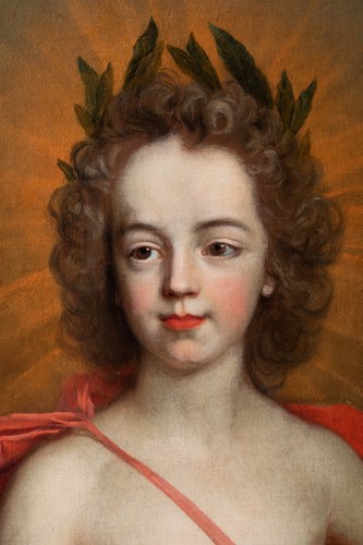 Antiquités - Portrait d’enfant en Apollon - Atelier de Largillière Ecole française
