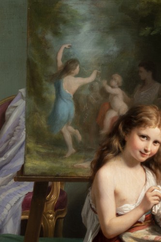 Fritz Zuber-Bühler (1822-1896) - Portrait d’une jeune fille dans son atelier - Segoura Fine Art