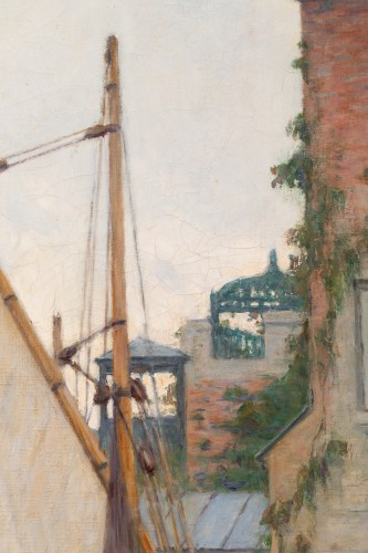 Adrien MOREAU (1843-1906) - La rencontre galante au port - 