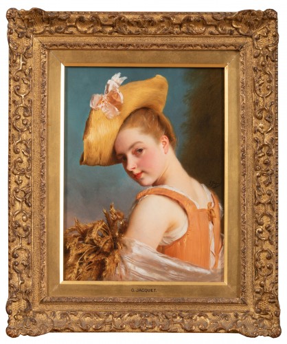 Jean Gustave Jacquet (1846-1909) - Jeune fille au chapeau