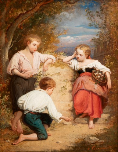 Enfants dans un parc - Amédée Ternante-Lemaire (1821 – 1900)