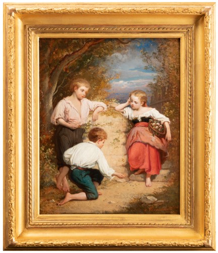Enfants dans un parc - Amédée Ternante-Lemaire (1821 – 1900) - Tableaux et dessins Style 