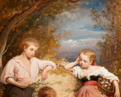 Enfants dans un parc - Amédée Ternante-Lemaire (1821 – 1900) - 