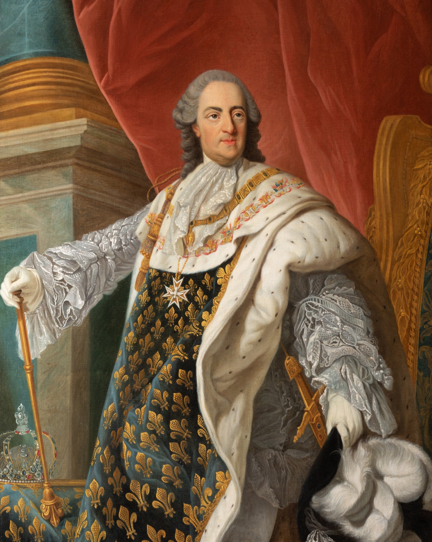 Portrait of Louis XIV in coronation costume, French school of the 18th cent  - Ref.91243