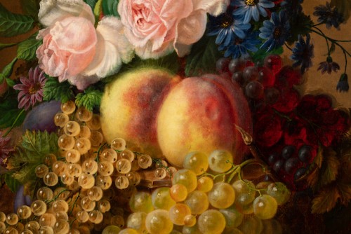 Virginie de Sartorius (1828-1908) - Still life with bouquet and fruits - 