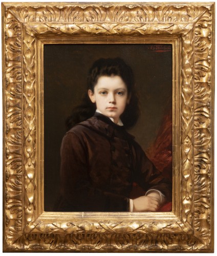 Young girl Portrait  - Nathaniel Sichel (1843 -1907)