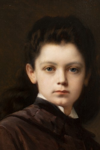 Young girl Portrait  - Nathaniel Sichel (1843 -1907) - 