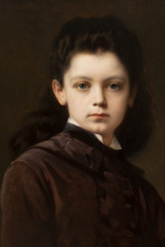 19th century - Young girl Portrait  - Nathaniel Sichel (1843 -1907)