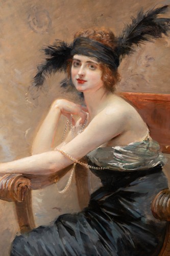 Madeleine Lemaire (1845 - 1928) - Portrait présumé d’Anna de Noailles - Segoura Fine Art