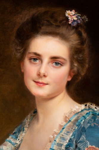 Gustave Jacquet (1846-1909) - Portrait d’une Élégante - Paintings & Drawings Style 