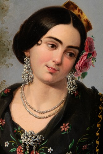 Tableaux et dessins Tableaux XIXe siècle - Manuel Cabral y Aguado Bejarano (1827-1891) - « La belle Andalouse »