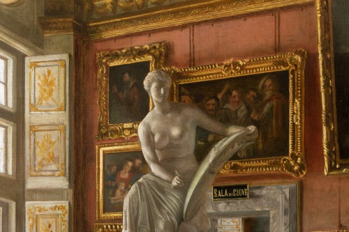 Santi Corsi (actif vers 1870-1900) - Intérieur de la salle de Jupiter au Palais Pitti - Tableaux et dessins Style 
