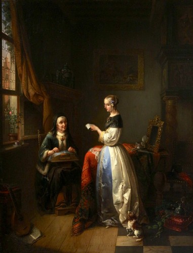 Alexis Van Hamme (1818 Bruxelles -1875) - La lecture de la lettre - Tableaux et dessins Style 
