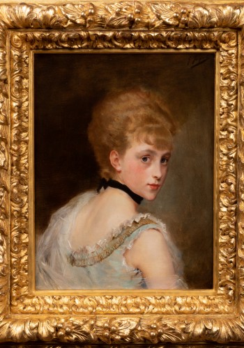 Gustave Jacquet (1846-1909) - Portrait d’une jeune fille - Segoura Fine Art