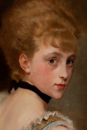 XIXe siècle - Gustave Jacquet (1846-1909) - Portrait d’une jeune fille