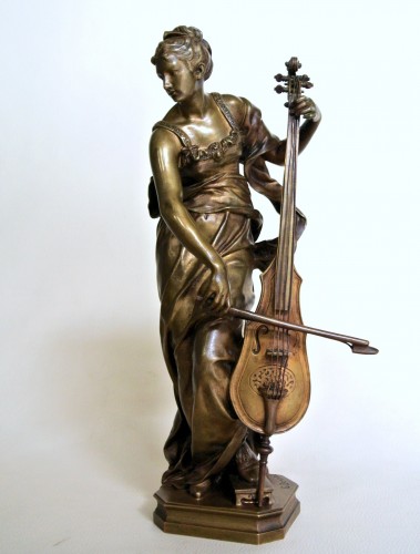 "Violoncelliste" d'après Louis Ernest Barrias (1841/1905) - Sculpture Style Art nouveau