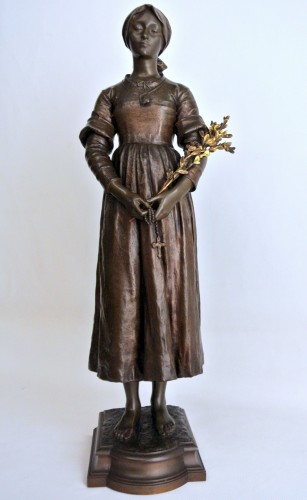 Sculpture Sculpture en Bronze - L'Angélus d'après Léonard Agathon (1841/1923)