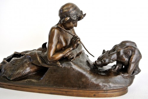 Antiquités - "Pan et oursons" d'après Emmanuel Frémiet (1824-1910)