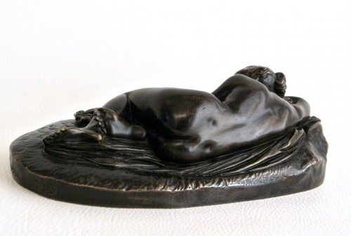 Sculpture Sculpture en Bronze - Jeune femme couchée James Pradier (1790-1852)