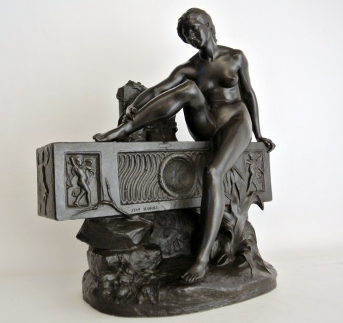 La muse de la source - Jean Hugues (1849-1930) - Sculpture Style Art nouveau