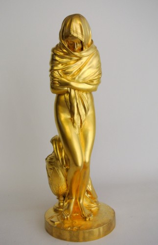 L&#039;Hiver ou la Frileuse from Jean Antoine Houdon (1741-1828) - Sculpture Style Art nouveau