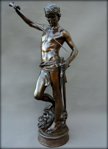 19th century - David vainqueur par A MERCIE