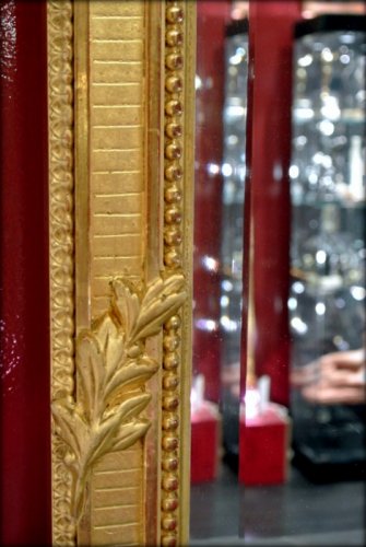 Antiquités - Miroir doré à la feuille d'or fin XIXe