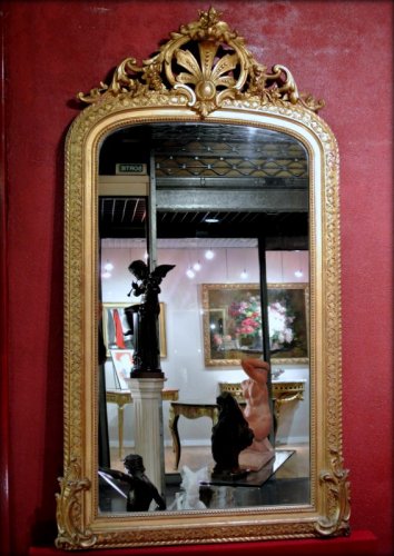 Miroir à fronton d'époque XIXe - Miroirs, Trumeaux Style Napoléon III