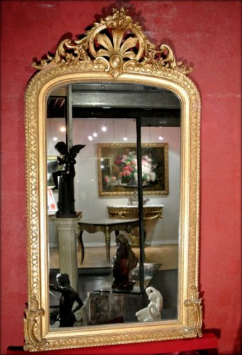 Napoléon III - Miroir à fronton d'époque XIXe