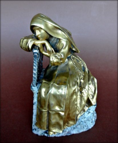 Religieuse contemplative - P CANONICA - Sculpture Style Art Déco