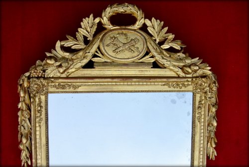 Louis XVI - Miroir Louis XVI à fronton